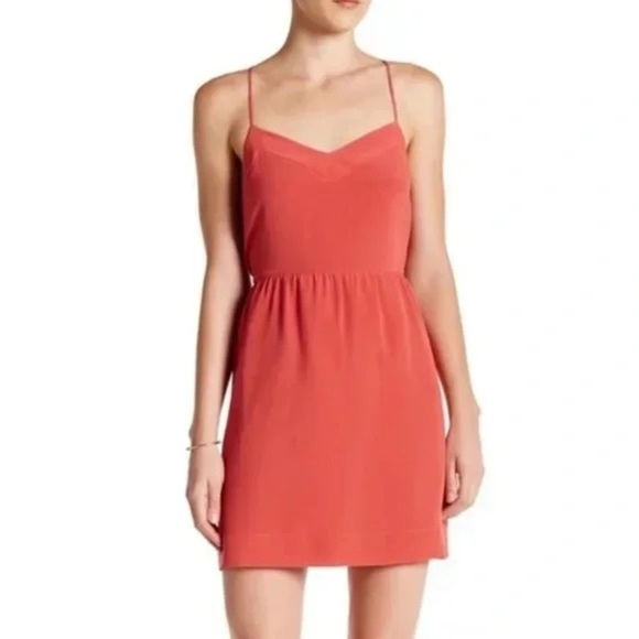 NWT Madewell Silk Red Racerback Mini Dress - Picture 10 of 10